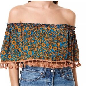 Off Shoulder Tassled Crop Top